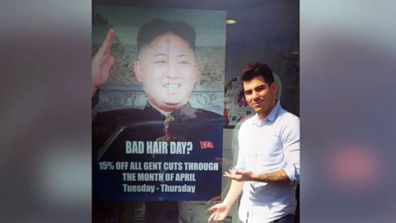 M&M Kim Jong Un Hair Cut Poster 0414 1