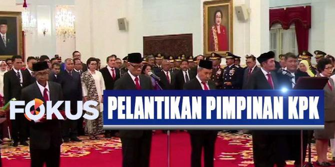 Momen Pelantikan Dewan Pengawas dan Pimpinan KPK Oleh Jokowi di Istana
