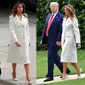 Melania Trump mengenakan jas putih dari Gucci seharga Rp40 juta saat hadir di Memorial Day (Dok.Instagram/@melaniatrump.style/https://www.instagram.com/p/CAniu8fA8vS/Komarudin)