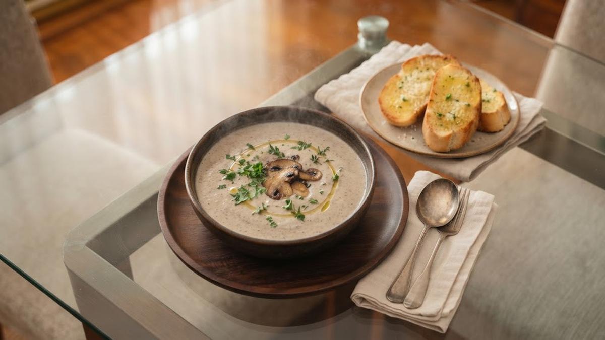 Resep Sup Jamur dengan Garlic Bread, Menu Hotel Mewah Ini Kini Bisa Tersaji di Meja Makan Rumah