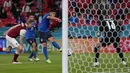 Matteo Pessina menjadi pemain pengganti yang bersinar di timnas Italia. Golnya ke gawang Wales dan Austria cukup membuktikan pemain berusia 24 tahun ini patut diwaspadai Timnas Belgia. (Foto: AFP/Pool/Frank Augstein)