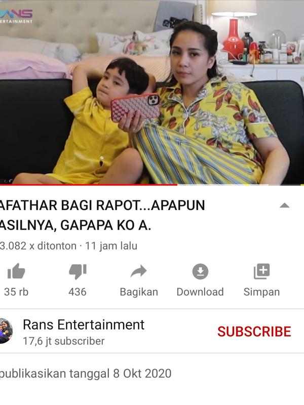 Unggahan Nagita Slavina. (Foto: YouTube RANS Entertainment)