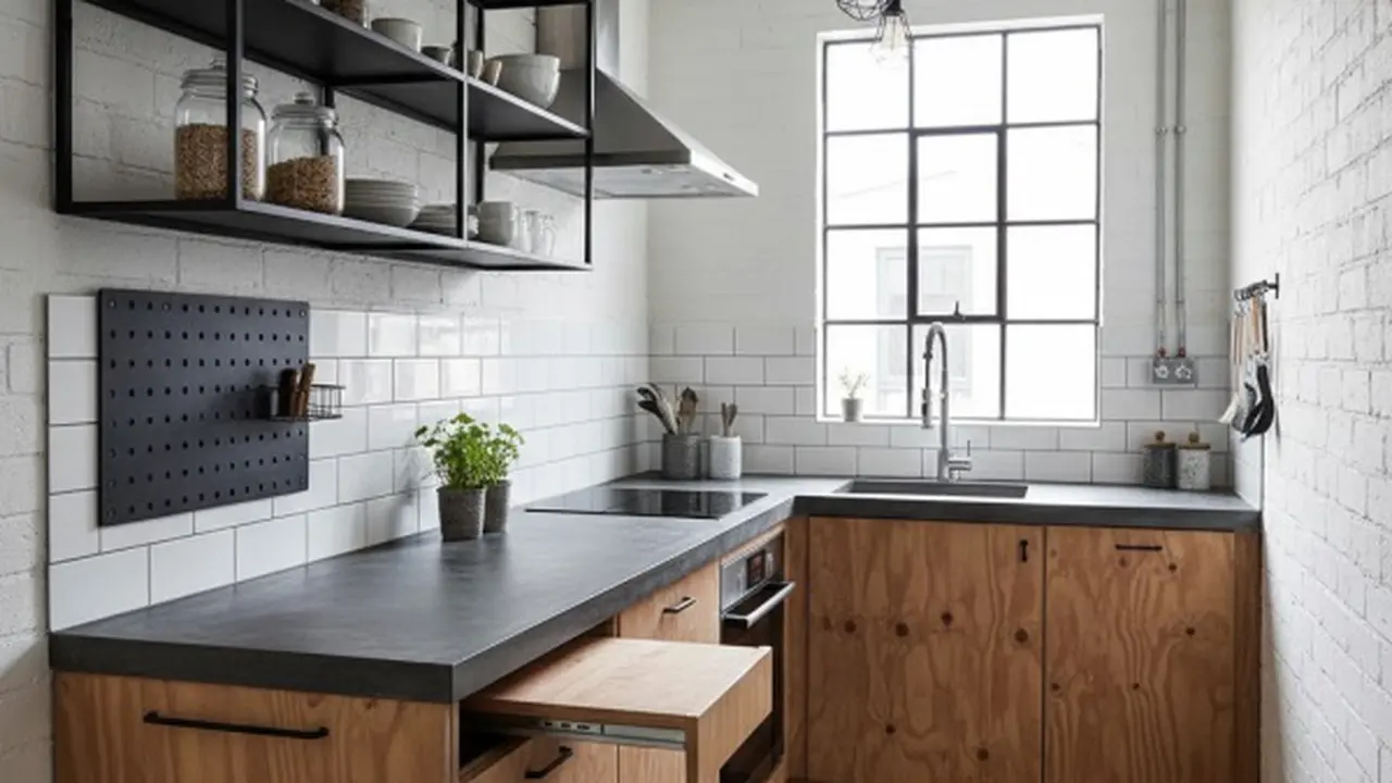 Ilustrasi Dapur Minimalis Lahan Sempit/Gemini AI