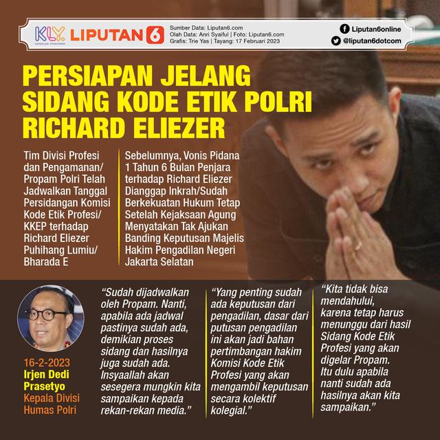 Infografis Persiapan Jelang Sidang Kode Etik Polri Richard Eliezer. (Liputan6.com/Trieyasni)