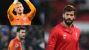 Allison Becker merupakan pembelian sukses Liverpool musim ini. Kiper timnas Brazil tersebut berhasil mencatatkan prestasi manis dengan meraih clean sheet terbanyak musim 2018/19. (Kolase Foto AFP)