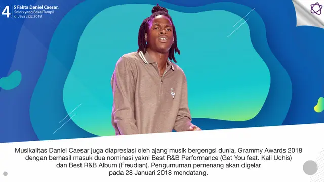 [Bintang] 5 Fakta Daniel Caesar, Solois yang Bakal Tampil di Java Jazz 2018