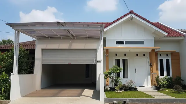 Model Carport dengan Rolling Door Anti Maling