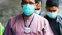 Wakil Bupati Helmi Budiman, dalam salah satu kegiatan pencegahan penularan Covid-19 di Garut, Jawa Barat. (Liputan6.com/Jayadi Supriadin)