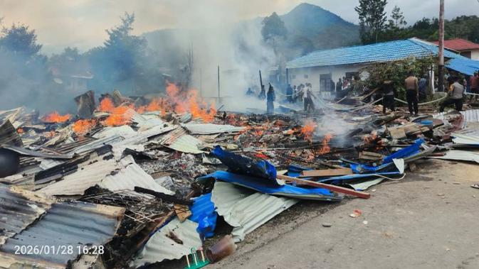 Dampak Kebakaran Hebat di Papua Pegunungan, 100 Bangunan Hangus