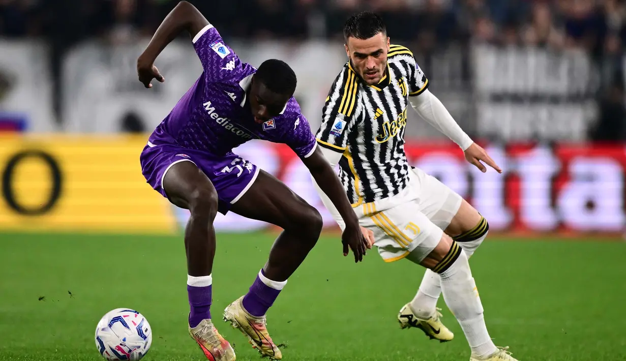 Gol tunggal Federico Gatti di menit ke-21 menjadi penentu kemenangan Juventus atas Fiorentina. (Marco BERTORELLO/AFP)