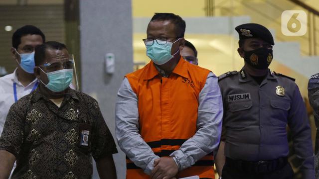 FOTO: Dugaan Suap Penetapan Calon Eksportir Benih Lobster, Menteri Kelautan dan Perikanan Edhy Prabowo Ditahan KPK