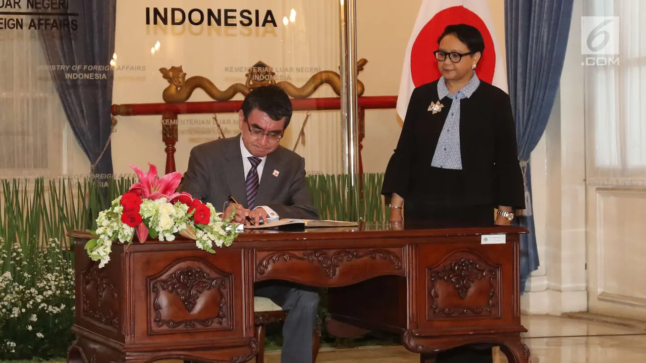 Menlu Retno Terima Kunjungan Menlu Jepang