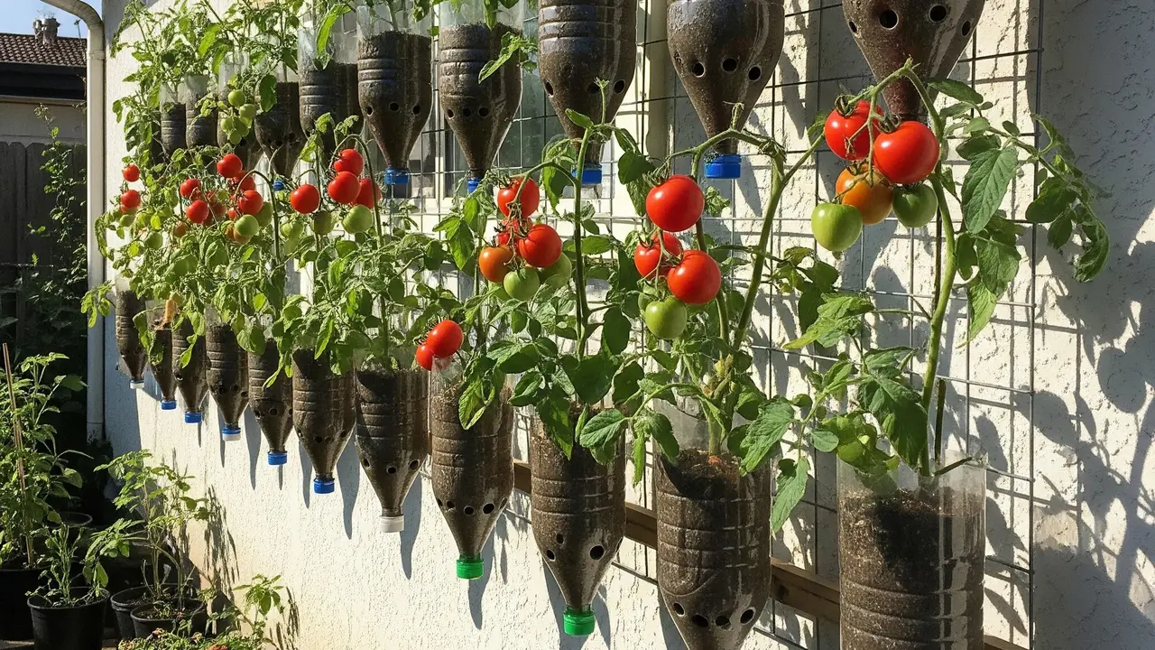 Cara Membuat Kebun Tomat Gantung dari Botol Bekas