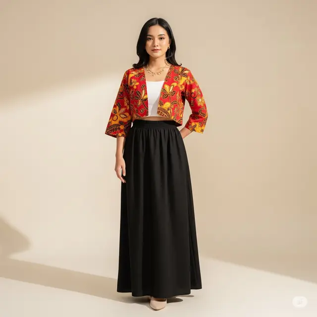 Model Batik Wanita Maxi Skirt. Foto: Gemini