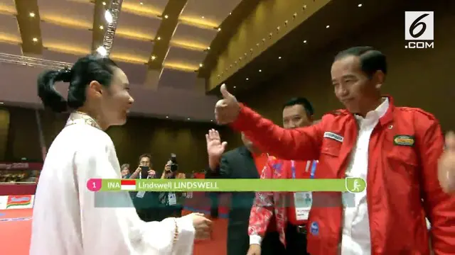 Medali emas untuk Indonesia pada ajang Asian Games 2018 berhasil disumbangkan oleh atlet wushu andalan Indonesia. Lindswell Kwok, di nomor Taijijian. Presiden Jokowi mengapresiasi dengan menonton langsung pertandingan Lindswell dan berkali-kali membe...