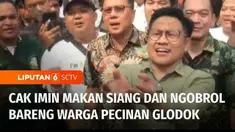 Calon Wakil Presiden, Muhaimin Iskandar atau Cak Imin blusukan ke pasar tradisional di kawasan Pecinan Glodok, Tamansari, Jakarta Barat. Cak Imin menyempatkan makan bareng sembari ngobrol santai dengan perwakilan warga.