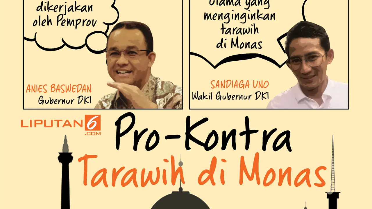 Infografis pro-kontra tarawih di Monas