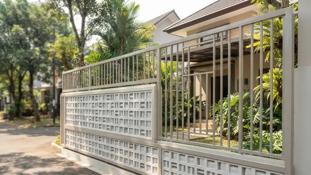 Kombinasi Pagar Besi Hollow dan Roster yang Membuat Rumah Lebih Adem