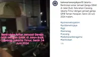 Bentrokan terjadi antara dua jemaat gereja di Cawang, Jakarta Timur (Jaktim), Senin malam (24/6/2024). (Tangkapan layar)