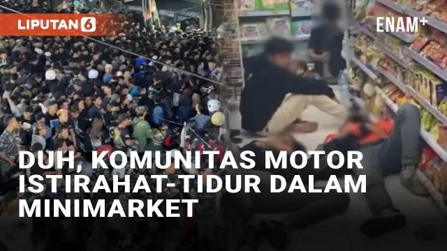 VIDEO: Viral Komunitas Motor Istirahat dan Tidur di dalam Minimarket, Warganet Geram