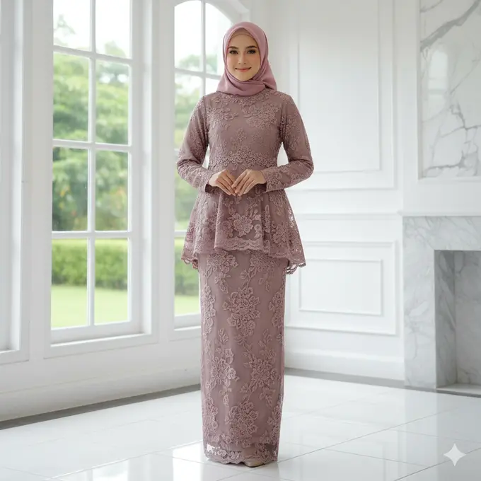 8 Model Gamis Full Brokat Terbaru, Desain Mewah dengan Potongan Modern