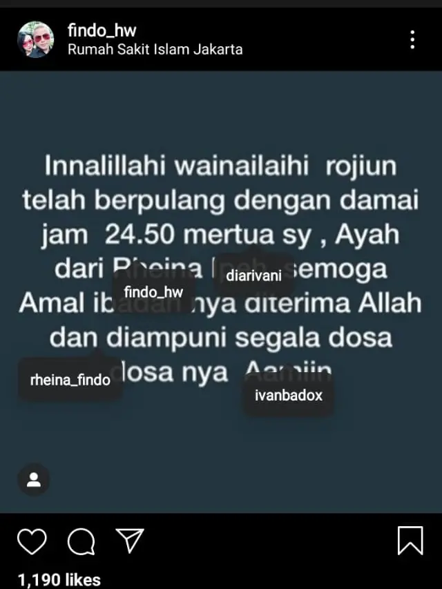 Unggahan Findo Purnomo di Instagram