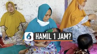 Seorang ibu di Cianjur mengaku alami peristiwa aneh. Ia tiba-tiba merasa hamil selama satu jam lalu melahirkan bayi perempuan.