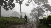 Suasana perlombaan Induro Seri 1 yang berlangsung di Sukawana Bike Park, Lembang, Jawa Barat, Minggu (28/1/2018). (Bola.com/Arief Bagus Prasetiyo)