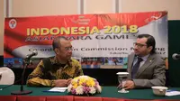 Sekretaris Kementerian Pemuda dan Olahraga, Gatot S Dewa Broto bersama Presiden Dewan Paralimpik Asia (APC), Majid Rashed di Rapat Koordinasi Komite Asian Paragames 2018, di Jakarta, Kamis (4/5/2017). (Bagus/Kemenpora)