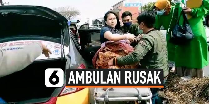 VIDEO: Viral, Ambulan Rusak di Tengah Jalan, Pasien Bersalin Dievakuasi Polisi