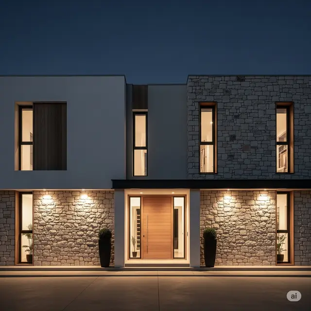 Minimalis Modern dengan Batu Alam