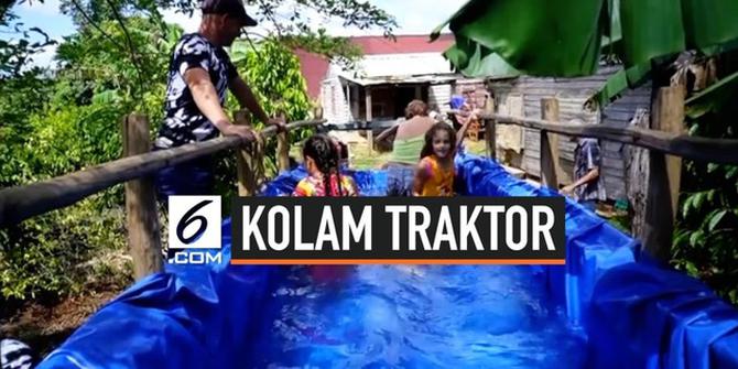VIDEO: Kolam Traktor, Hiburan Anak-Anak Kuba Saat Cuaca Panas