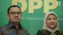 Cagub-Cawagub Jawa Tengah Sudirman Said dan Ida Fauziah saat deklarasi di Jakarta, Selasa (9/1). Pasangan Sudirman Said dan Ida Fauziah mendapat dukungan dari partai politik PKB, Gerindra, PAN dan PKS untuk Pilkada Jateng. (Liputan6.com/Faizal Fanani)