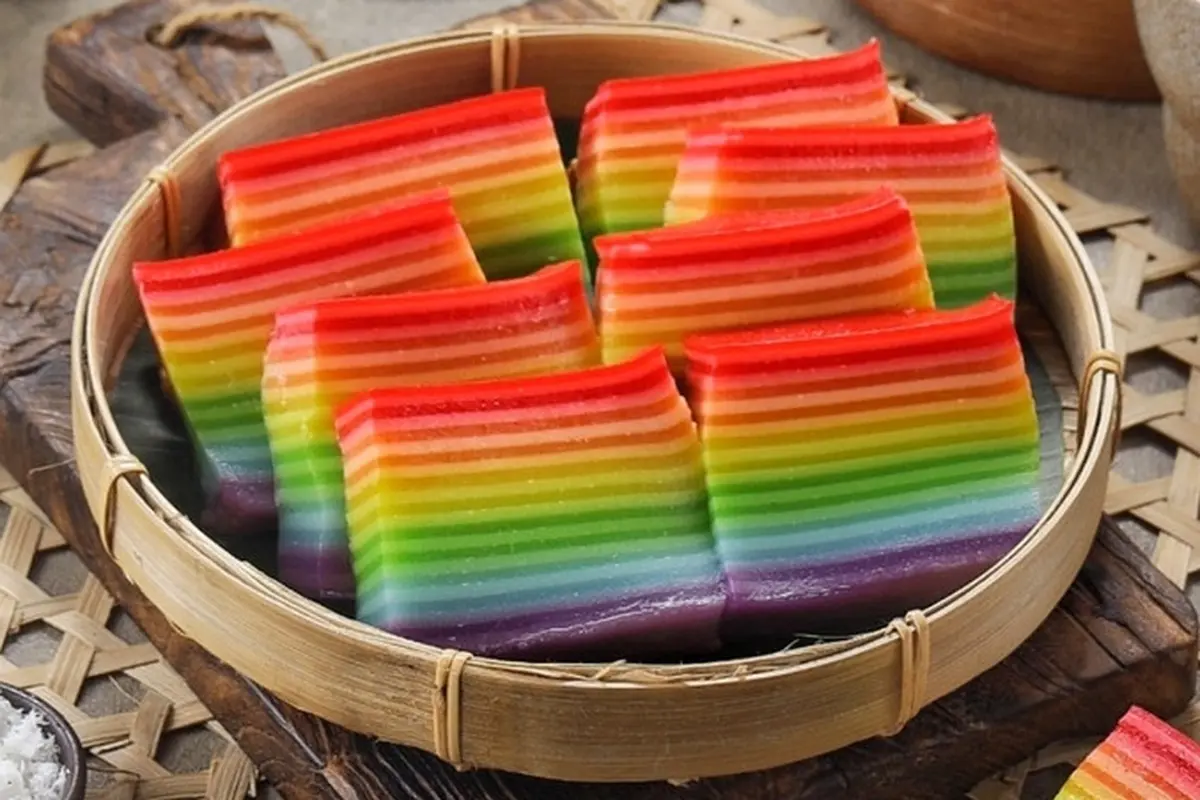 kue lapis pelangi tepung tapioka kue pepe