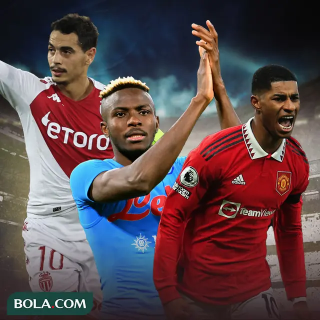 Ilustrasi - Marcus Rashford, Victor Osimhen, Wissam Ben Yedder