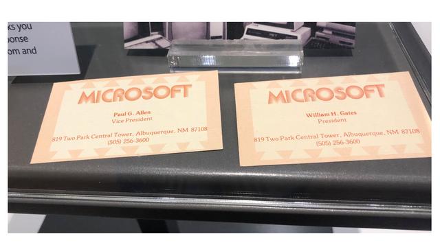 Kartu nama pertama Bill Gates