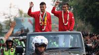 Rifki Ardiansyah Arrosyiid pulang kampung ke Surabaya setelah meraih prestasi gemilang di Asian Games 2018. (Bola.com/Aditya Wany)