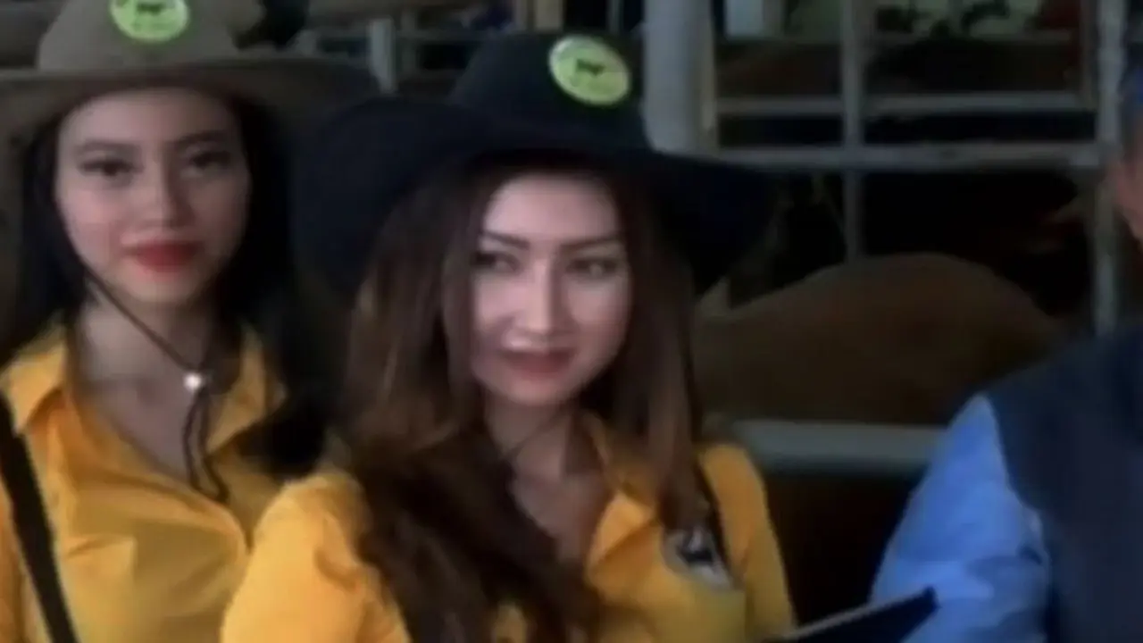 Wanita Cantik Jadi Pemandu Pembeli Hewan Kurban di Sini