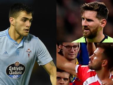 Mencetak dua gol saat Girona mengalahkan tuan rumah Espanyol membuat Cristhian Stuani memuncaki daftar top scorer la liga hingga pekan ke-13. (Kolase foto AFP)