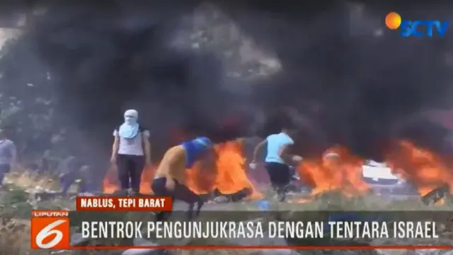 Pengunjuk Rasa Palestina Kembali Bentrok dengan Tentara Israel