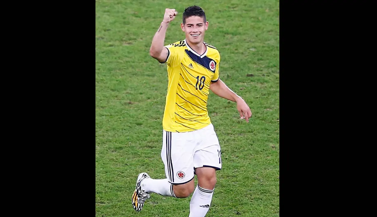 James Rodriguez menjadi pemain Amerika Selatan ketiga secara beruntun yang memenangi predikat Gol Terbaik Piala Dunia. (REUTERS/Ricardo Moraes)