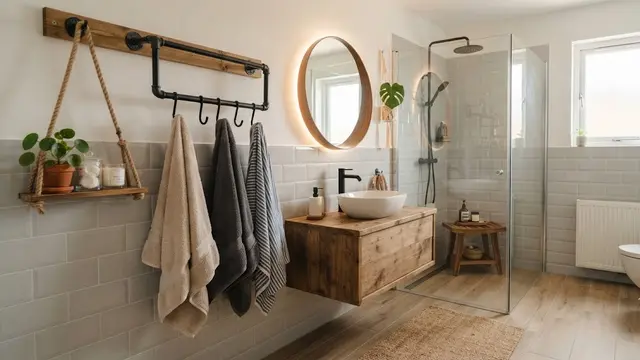 Ide Memanfaatkan Dinding Kamar Mandi dengan Rak Penyimpanan