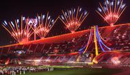 Closing ceremony SEA Games 2025 itu digelar di Stadion Nasional Rajamangala, Bangkok, pada Sabtu (20/12/2025) malam waktu setempat. (Bola.com/Bagaskara Lazuardi)