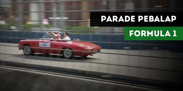 VIDEO: Parade Pebalap F1 Sebelum Balapan di GP Singapura