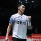 Jonatan Christie lolos ke babak 16 besar Japan Mansters 2023. Tunggal putra Indonesia ini mengalahkan Chi Yu Jen dari Chinese Taipei&nbsp;21-14 dan 21-9&nbsp;di Kumamoto Prefectural Gymnasium, Rabu, 15 November 2023. (foto: PBSI)