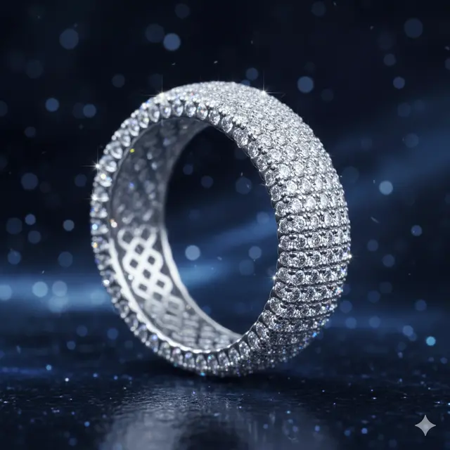 Ilustrasi Cincin Nikah Model Taburan Permata
