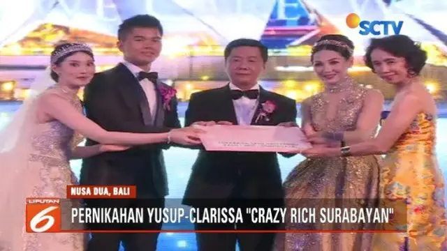 Pernikahan crazy rich surabayan Jusup-Clarissa kumpulkan dana Rp 1,26 miliar untuk korban bencana di Lombok, Palu, Donggala, dan Sigi.