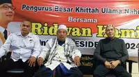 Sejumlah ulama di Jatim menyatakan dukungan untuk Ridwan Kamil maju capres 2024. (Dian Kurniawan/Liputan6.com).