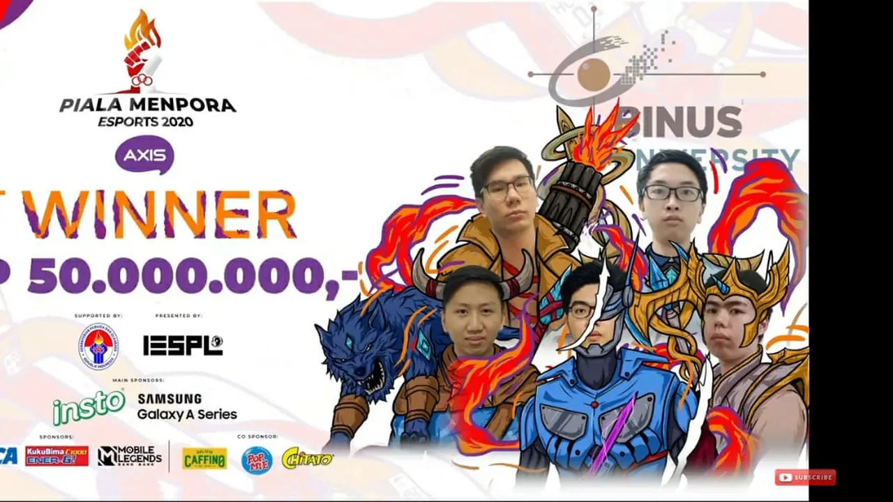 Tim esports Binus University - Piala Menpora Esports 2020