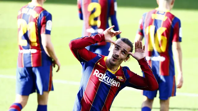 Foto Liga Spanyol: Messi dan Griezmann Kompak Cetak Gol, Barcelona Hajar Osasuna 4 Gol Tanpa Balas